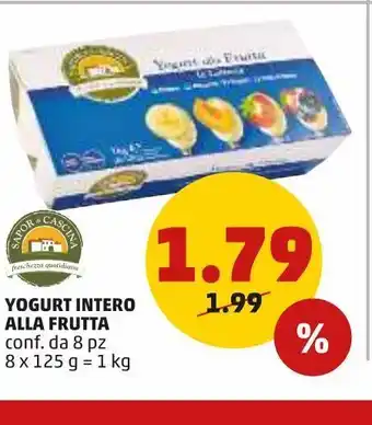 PENNY Yogurt intero alla frutta 8x125g sapor di cascina offerta