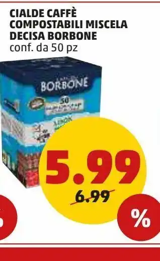 PENNY Cialde caffè compostabili miscela decisa borbone conf 50 pz offerta