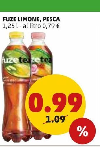 PENNY Fuze limone, pesca 1.25 l offerta