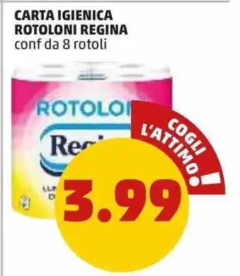 PENNY Carta igienica rotoloni regina conf 8 rotoli offerta