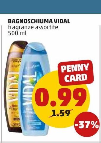 PENNY Bagno schiuma vidal fragranze assortite 500 ml offerta