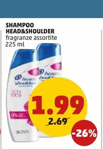 PENNY Shampoo head & shoulders fragranze assortite 225 ml offerta