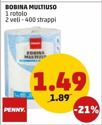 Bobine multiuso penny 1 rotolo 2 veli 400 strappi