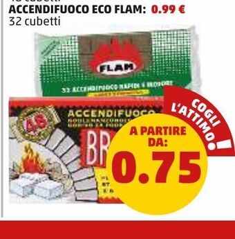 PENNY Accendifuoco eco flam 32 cubetti offerta