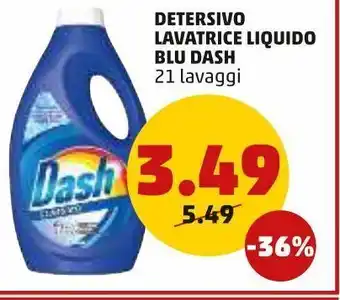 PENNY Detersivo lavatrice liquido blu dash 21 lavaggi offerta