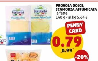 PENNY Provola dolce, scamorza affumicata a fette 140 g offerta
