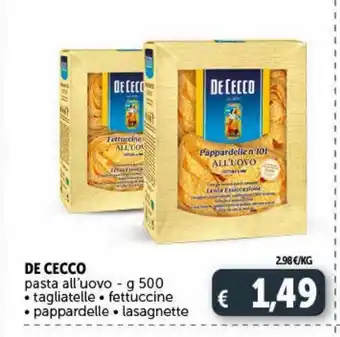 Deco Supermercati Pasta de cecco offerta
