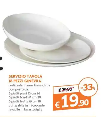 Famila Ginevra Servizio Tavola 18 pezzi offerta