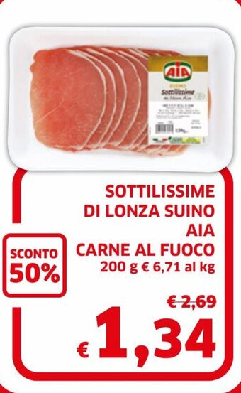 Ecu Discount Aia Sottilissime di Lonza Suino Carne Al Fuoco 200 g offerta