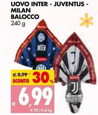 Tigros Balocco Uovo Inter - Juventus - Milan 240 g offerta