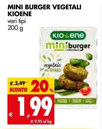 Kioene Mini Burger Vegetali 200 g