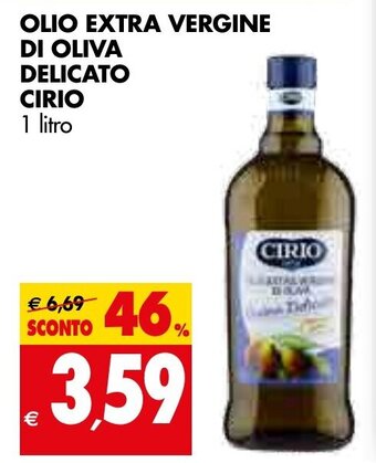 Tigros Cirio Olio Extra Vergine di Oliva Delicato 1 litro offerta