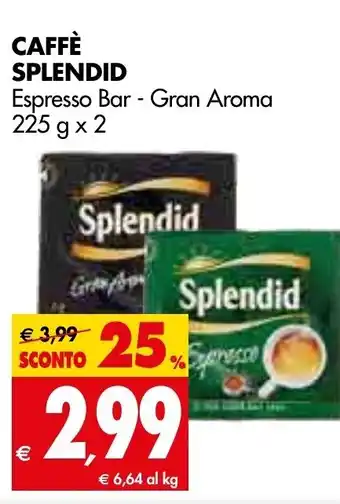 Tigros Splendid Caffè 225 g x 2 offerta