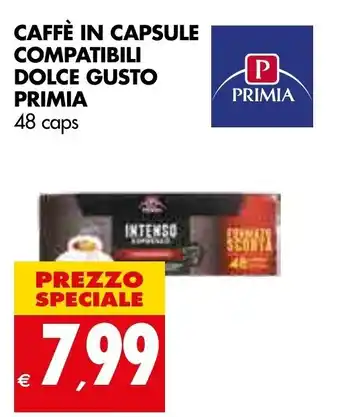 Tigros Primia Caffè in Capsule Compatabili Dolce Gusto 48 caps offerta