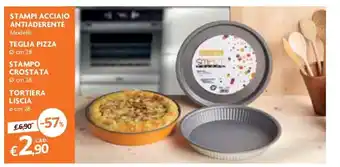 Famila Stampi Acciaio Antiaderente Teglia Pizza 28cm/ Stampo Crostata 28cm/ Tortiera Liscia 28cm offerta