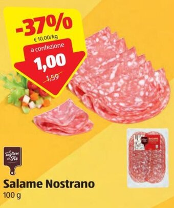ALDI il Tagliere del Re Salame Nostrano 100 g offerta