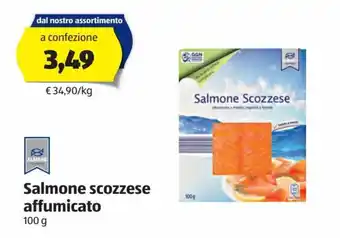ALDI Almare Salmone scozzese affumicato 100 g offerta