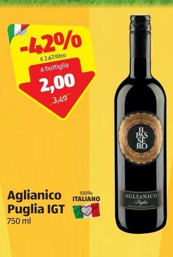 ALDI Aglianico puglia igt 750 ml offerta