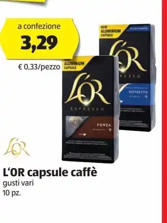 ALDI Capsule caffè l'or gusti vari 10 pz offerta