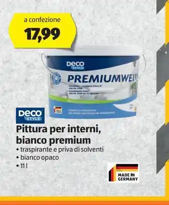 Pittura per interni, bianco premium decostyle