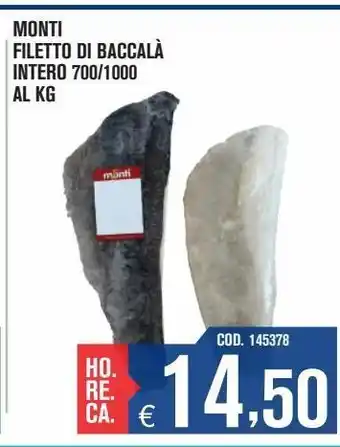 Adhoc Filetto di baccalà intero 700/1000 al kg offerta