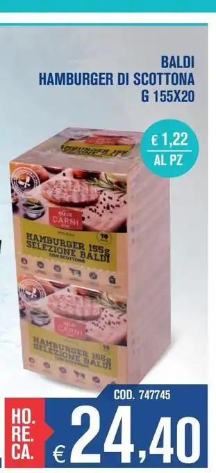 Adhoc Baldi hamburger di scottona g 155x20 offerta