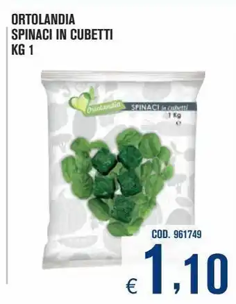 Adhoc Spinaci ortolandia in cubetti 1 kg offerta