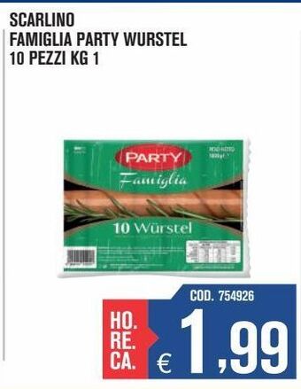Adhoc Scarlino famiglia party wurstel 10 pezzi 1 kg offerta