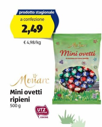ALDI Monarc Mini ovetti ripieni 500 g offerta