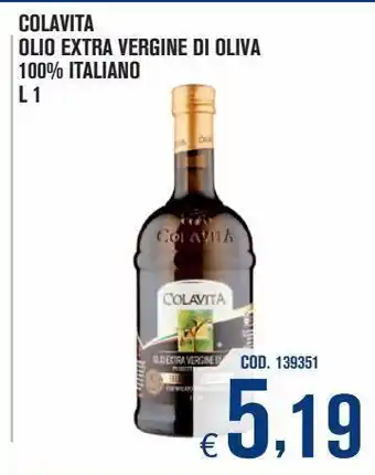 Adhoc Olio extra vergine di oliva colavita 100% italiano l 1 offerta