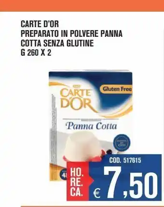 Adhoc Carte d'or preparato in polvere panna cotta senza glutine g 260 x2 offerta