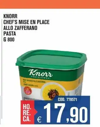 Adhoc Pasta knorr chef's mise en place allo zafferano g 800 offerta