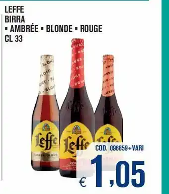Adhoc Birra leffe ambree, blonde, rouge cl 33 offerta