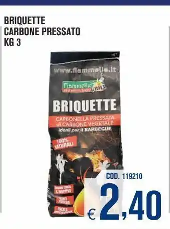 Carbone pressato briquette kg 3