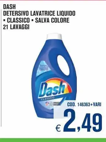 Adhoc Detersivo lavatrice liquido classico, salva colore dash 21 lavaggi offerta