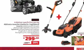 Bricocenter "abbinata rasaerba a batteria + tagliabordi" offerta