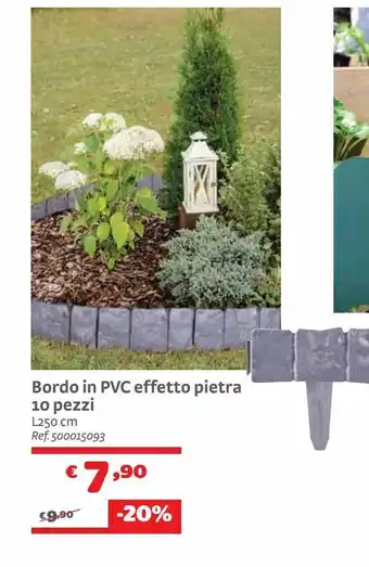 Bordo in pvc effetto pietra 10 pezzi