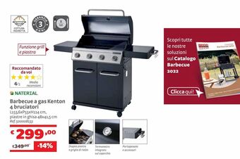 Bricocenter Barbecue a gas kenton 4 bruciatori offerta