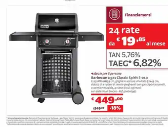 Bricocenter Barbecue a gas classic spirit e-210 offerta