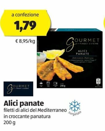 ALDI Gourmet Finest Cuisine Alici panate 200 g offerta
