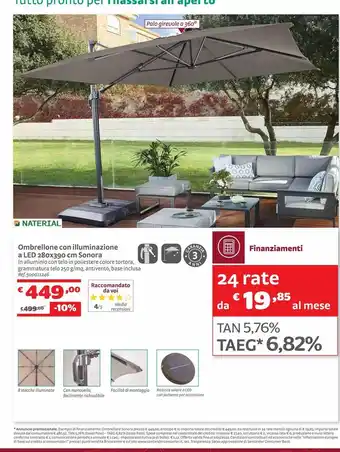 Ombrellone con illuminazione a led 280x390 cm sonora