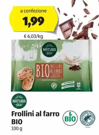 ALDI Natura Felice Frollini al farro Bio 330 g offerta