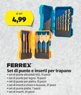 ALDI Ferrex Set di punte e inserti per trapano offerta