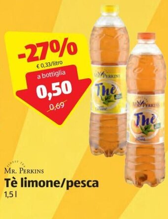 ALDI Mr. Perkins Tè limone/pesca 1,5 L offerta