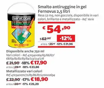 Bricocenter Smalto antiruggine in gel fernovus 2,5 litri offerta