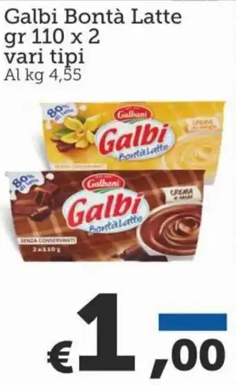 MAX Supermercati Galbi Bontà Latte 110 gr x 2 vari tipi offerta