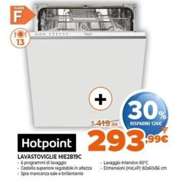 Expert Hotpoint Lavastoviglie HIE2B19C offerta