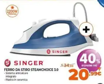Expert Singer Ferro Da Stiro Steamchoice 3.0 offerta