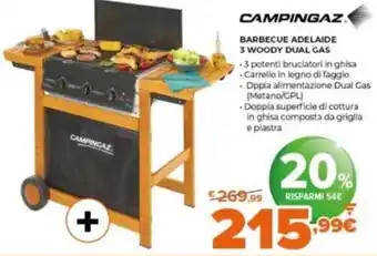 Campingaz Barbecue Adelaide 3 Woody Dual Gas
