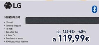 Unieuro LG Soundbar SP2 offerta